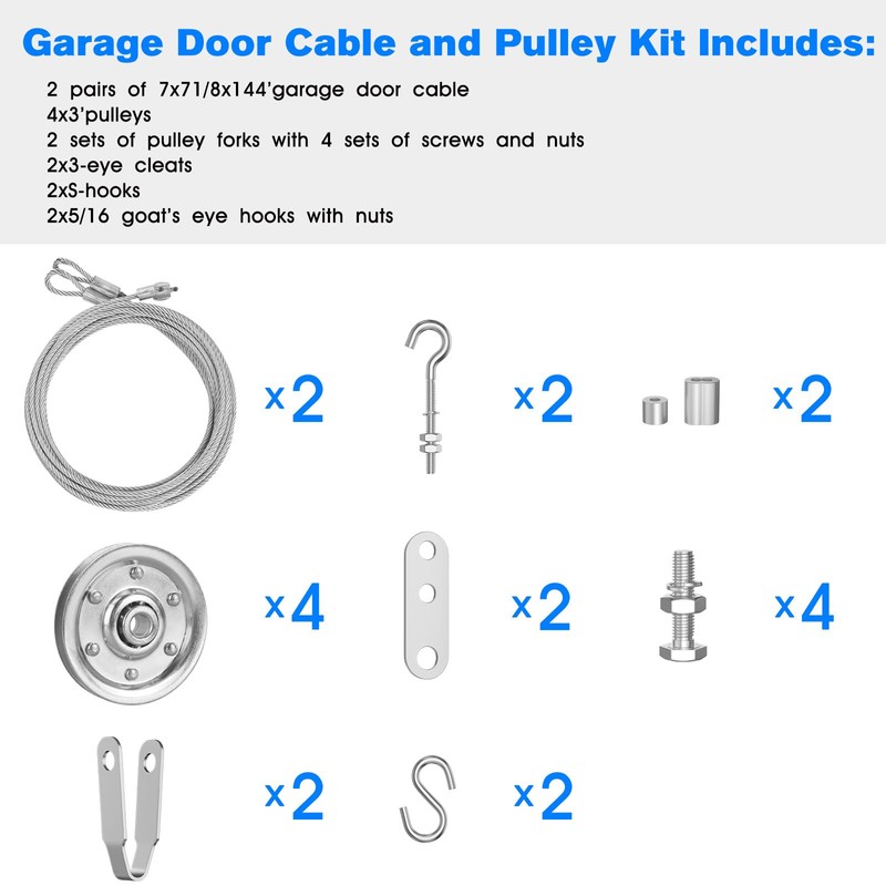Garage Door Cable Replacement Kit Garage Door Cable Pulley Kit