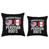 American Raised With Peruvian Roots USA Peru Flag Throw Pillow