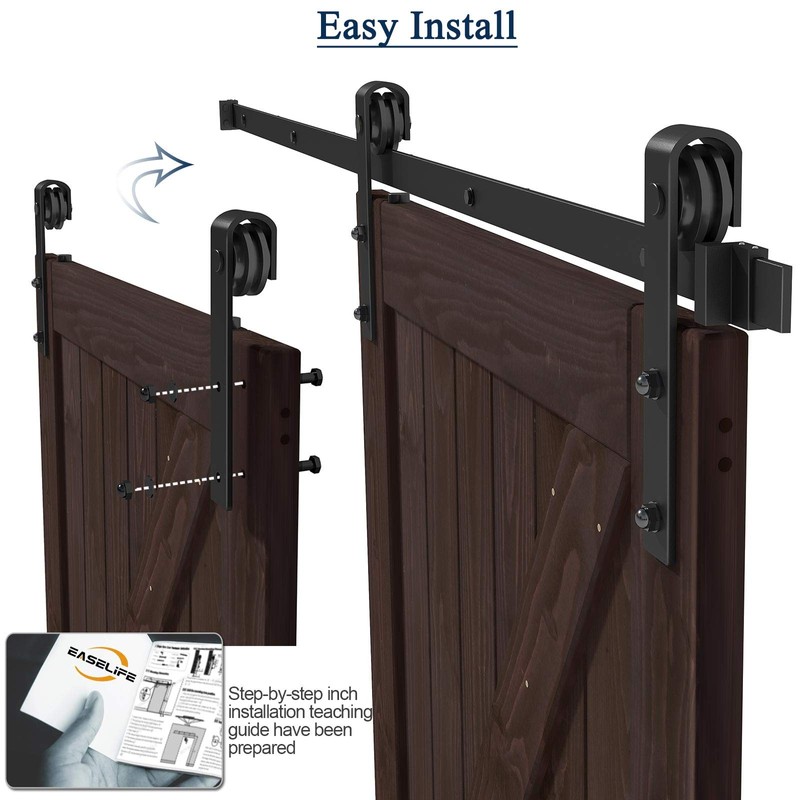 EaseLife 6.6 FT Double Door Sliding Barn Door Hardware Track