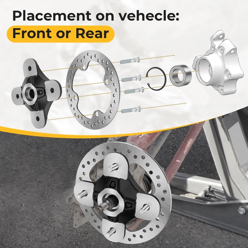 M MATI Front/Rear Wheel Hub Bearing Studs Brake Rotor for