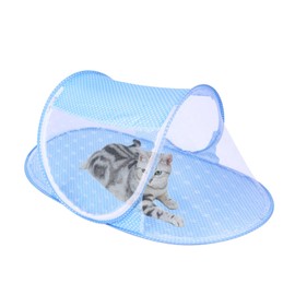 Cat Tent Outdoor, Outside Pet Enclosure Tent Pop Up House Indoor Playpen, Portable Exercise Tent for Cats and Small Animals in Deck Yard Patio Park Camping Travel Outdoor Summer (Blue)