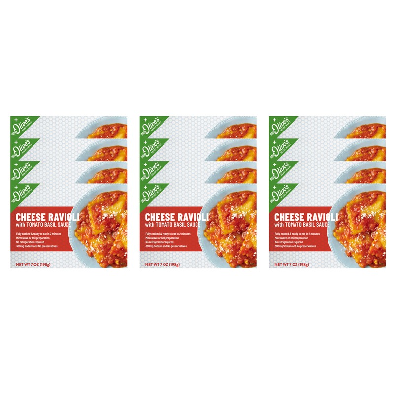 Miss Olives Cheese Ravioli, Shelf Stable, Lower Sodium Ready Meal,
