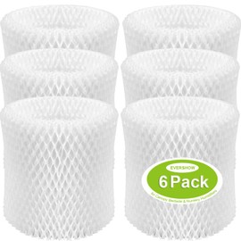 EVERSHOW 6 Pack Humidifier Filter Replacement Compatible with Canopy Bedside Humidifier & Nursery Humidifiers, Filters Made with Wood Pulp & Paper, Humidifier Wicking Filter, 6 Week Lifespan (White)