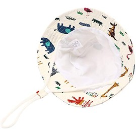 DRESHOW Baby Sun Hat Toddler Sun Protection Animal Cap Unisex Summer Bucket Hat with Chin Strap UPF 50+