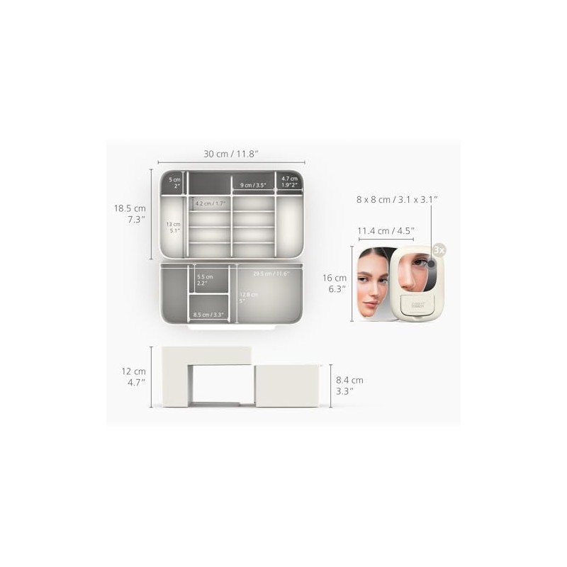 Joseph Joseph 75005 Viva Makeup Cosmetic Storage Organizer with Drawer,