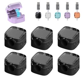 Cord Ogranizer, 6PC Cable Clips Self-Adhesive Magnetic Cord Holder Clip, Phone Charger Wire Holder Keeper Organizer for Home Office Desk Cable Management Nightstand Wall Desktop Car-Black