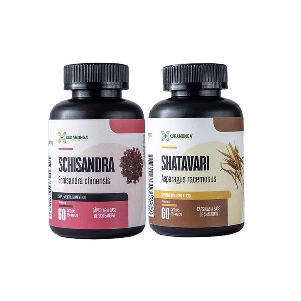 Kit Shatavari y Schisandra Kukamonga Cada Frasco con 60 Cápsulas
