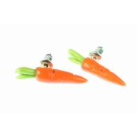 Turnip Carrot Carrot Vegetables Stud Earrings Mini Bling Plug 3D Carrots 25 mm