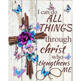 Christ Cross Diamond Painting Kits for Adults-5D Religious Diamond Art for Beginners, DIY Jesus Religious Inspirational Diamond Painting Art Crafts, for Decorating Home Walls and Gifts 12X16Inch