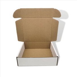 JIKEER2 7x6x2 inch Small Shipping Box Mailers, White Corrugated Cardboard Packaging Storage Boxes 25 Pack