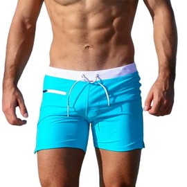 Taddlee Men's Swimwear Swim Shorts Trunks Square Cut Black Blue Swimsuits Boxers