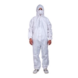 Cleaing Pack of 3 Disposable Paint Suit Medium, Hazmat Suits with Hood and Elastic Wrists
