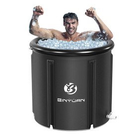 B&Y Ice Bath Tub, Ice Cold Plunge Tub Cold Water Plunge for Athletes Recovery, Multiple Layered Ice Pod Barrel, Inflatable Icebath Tub at Home (106 Gallons)
