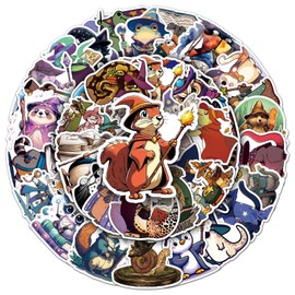 Animal Wizard Stickers for Laptop (50 PCS),Gift for Children Teens Adults Girl Boys,Waterproof Stickers for Water Bottle,Wizard Vinyl Stickers for Scrapbook,Skateboard,Bike,Phone,Dairy