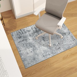 chakme Office Chair Mat for Hardwood Floor, 48"x36" Desk Chair Mat for ​Hardwood Floor, Easy Glide Computer Chair Mat Protector for Rolling Chair Under Desk Rug Nonslip Backing, Boho Chair Mat