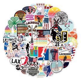 100 Pcs Lacrosse Stickers, Vinyl Waterproof Lacrosse Stickers for Water Bottles, Laptop, Notebook, Scrapbook, Luggage, Cell Phone, Helmet, Party Favors