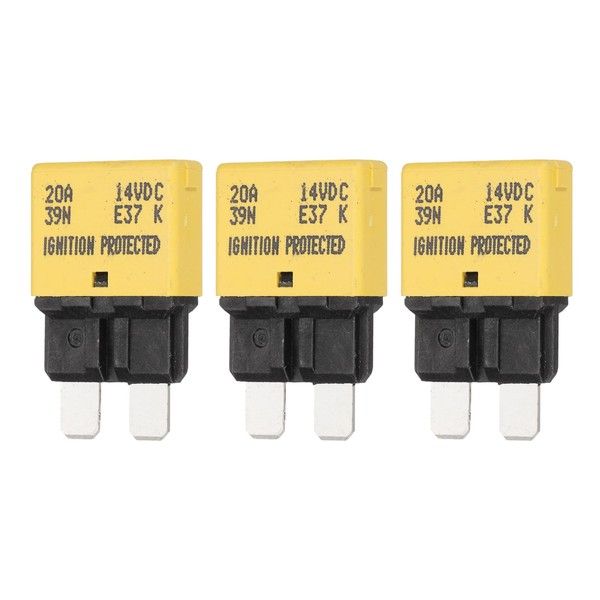 DMiotech 3 Pack Automatic Mini Reset Fuse, 14V DC 20A