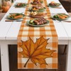 Fall Table Runner Maple Leaves Buffalo Plaid Autumn Thanksgiving Table
