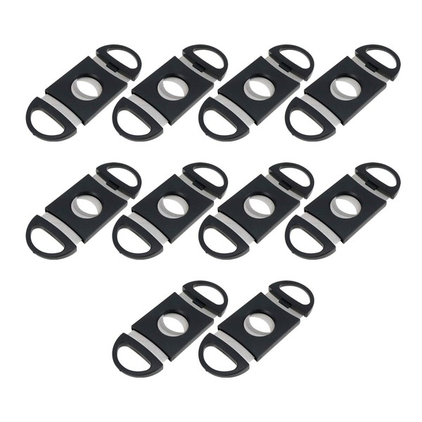 LC LICTOP Black Cigar Cutter Guillotine Stainless Steel Blade Cigar Clippers Tool with Plastic Handle 10pcs