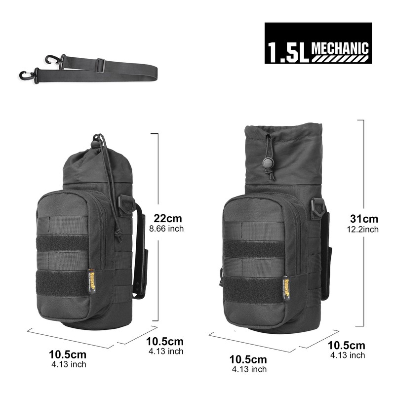 Rhinowalk Motorcycle Water Bottle Holder Bag Tactical Pouch with Drawstring