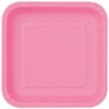 Unique 31437EU Eco-Friendly Square Paper Plates-23 cm-Hot Pink Colour-14 Count