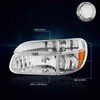 [4Pcs-Set] Headlights Assembly+Corner Lamps Compatible with Ford Explorer 95-01,Chrome Housing/Amber