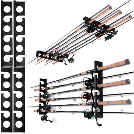 Ghosthorn Fishing Pole Rod Racks Wall or Ceiling Mounted Fishing Pole Rod Holders for Garage Storage Organizer Fishing Gear Equipment Gifts for Men Women