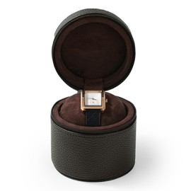 Oirlv Luxury Leather Watch Travel Case Single Watch Case with Removable Pillow(Brown)