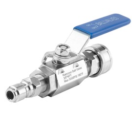 Raincovo Ball Valve Pressure Washer for Hot Water, Stainless Steel, 3/8” Quick Connect Shut Off Valve for High Power Washer Gun and Hose, 5000 PSI