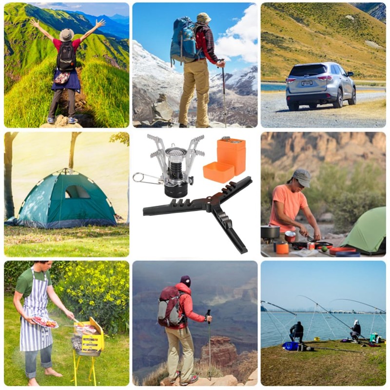 Camping Stove Portable Windproof Camping Gas Stove with Carry Case,
