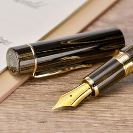 Asvine C2000 Germany Cumberland Ebonite Pluma Estilográfica Número 8 Plumín Stub 1,1mm Caligrafía Arte Dibujo Patrón Único con Convertidor Conjunto de