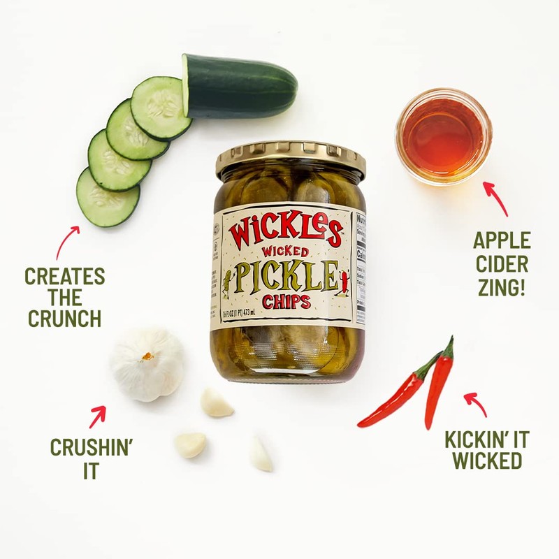 Wickles Pickles Wicked Pickle Chips (6 Pack) - Sweet &