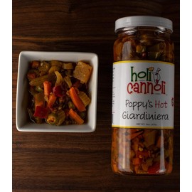 Holi Cannoli Poppy's Chicago-Style Hot And Mild Giardiniera Combo 2-Pack - 16 Ounce Jars - Made in Chicago