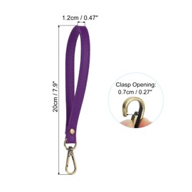 PATIKIL 8 Inch Wristlet Strap, 2 Pack PU Leather Wristlet Keychain Wrist Strap Replacement with Bronze Metal Key Ring Lock for Wallet Purse Key, Purple