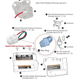 10L0L Golf Cart Jumper Run Plug for EZGO RXV 2008-up Electric Golf Cart 608039
