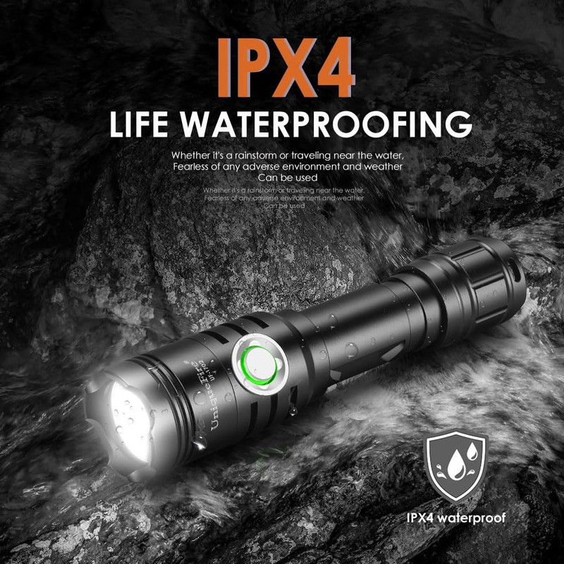UniqueFire Rechargeable Mini Flashlights High Lumens, 2500 Lumens Super Bright