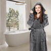 Pameil Bathrobe for Men and Women Fluffy Dressing Gown with