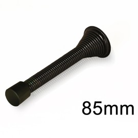 6 Pcs Spring Door Stopper, Wall Mounted Spring Doorstop with Low Mounted Black Rubber Bumper Tips