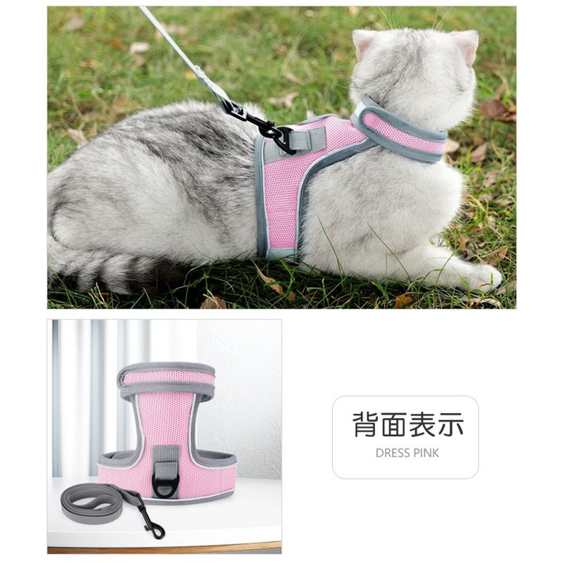 Cat Harness, No Shedding Double Lock, Easy, Cat Leash Harness,