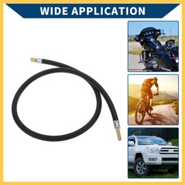 REPAIROCK Tire Inflator Extension Tube Air Pump Extend Hose Adapter Tire Valve for Car Motorcycle Bicycle Durable Rubber 35.43inch M8x0.8 7mm ID Black Auto Replacement Parts