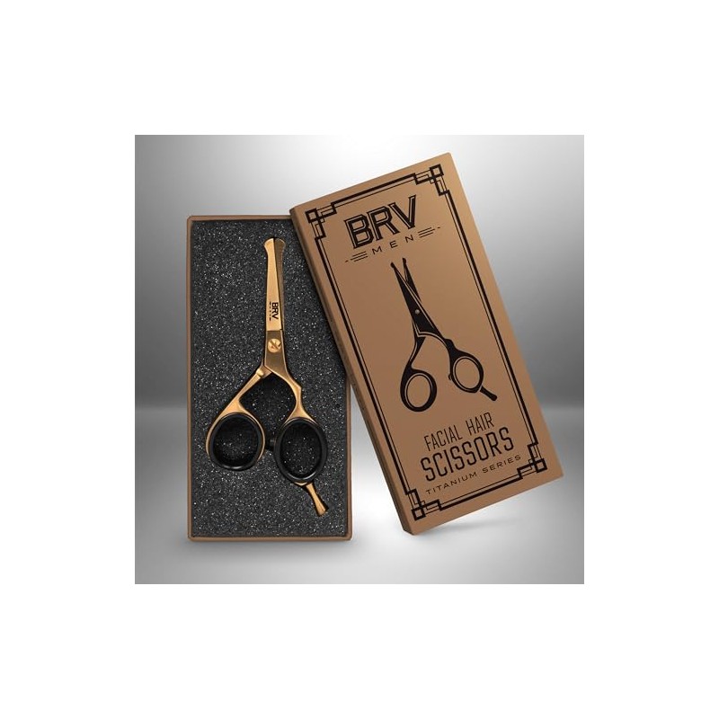 BRV MEN 4.25" Small Finish Rounded Tip Scissors for Men