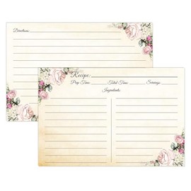 Recipe Cards 4x6, Premium Double-Sided Recipe Cards, 60 PCS Blank Recipe Cards for Wedding, Bridal Shower, Housewarming(4x6, Vintage)