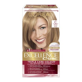 L'Oreal Paris Excellence Crème Permanent Hair Color, C Medium Blonde, 100% Grey Coverage, Hair Dye, 1 EA (Packaging May Vary)