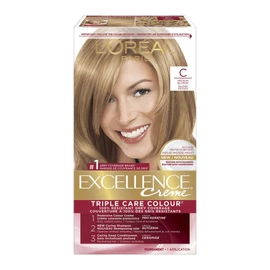L'Oreal Paris Excellence Crème Permanent Hair Color, C Medium Blonde, 100% Grey Coverage, Hair Dye, 1 EA (Packaging May Vary)