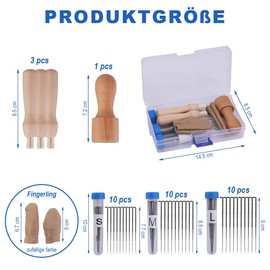 Bangbobi Needle Felting Kit with Wooden Handle, 30 Felting Needles in 3 Sizes, Needle Felting Accessories for Dry Felting, Includes Finger Cots, Bottles and Needle Felting Starter Kit for Beginners or