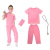 Wiclin Doctor Role Play Costume Pink Scrubs for Unisex Children