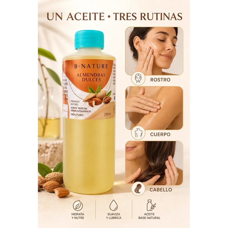 Aceite De Almendras Dulces B Nature 250 Ml Puro Natural