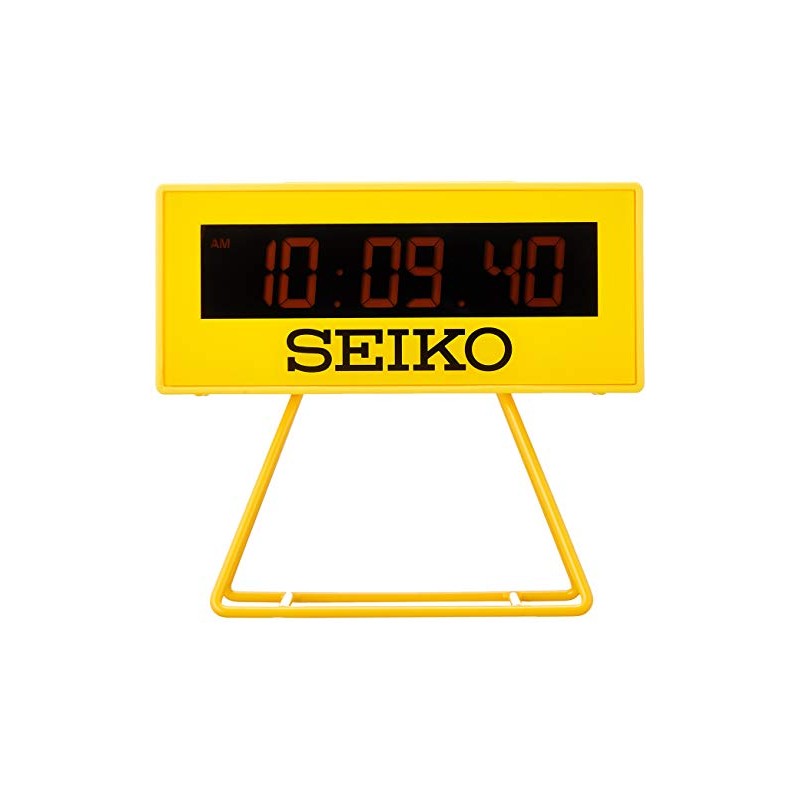 Seiko Clock SQ815Y Alarm Clock, Digital Mini Timer Clock, Yellow,
