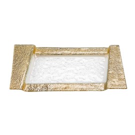 Badash EV50G Handcrafted Rimini Gold Color Glass Serving Tray