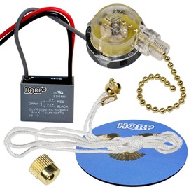 HQRP Kit Ceiling Fan Capacitor CBB61 1uf+2uf 3-Wire UL Listed and 3-Speed Fan Switch